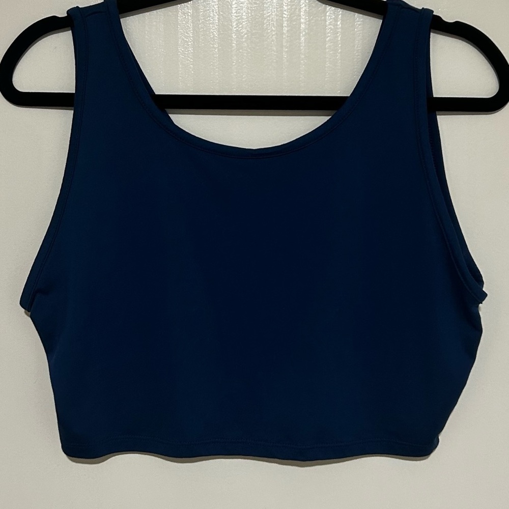 Blue Cropped Tank Top